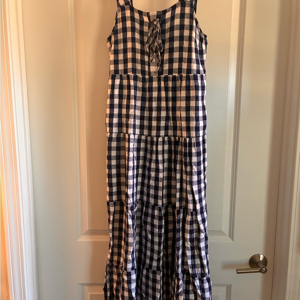 Who What Wear Blue and White Checkered Dress